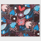 手の絵画抽象芸術の水の色スケッチDoodle Fl ラッピングペーパー (フラット)