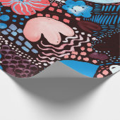 手の絵画抽象芸術の水の色スケッチDoodle Fl ラッピングペーパー (角)