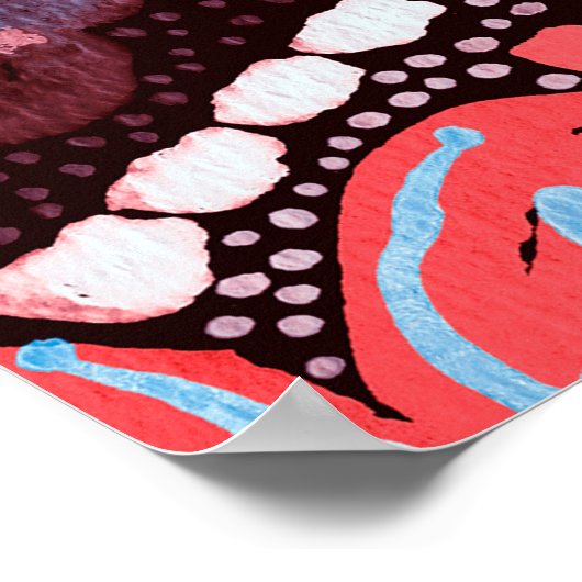 手の絵画抽象芸術水の色のスケッチDoodle Fl ポスター (角)