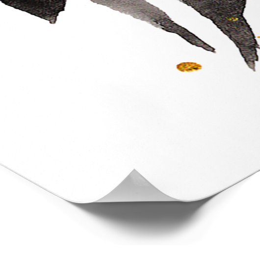 手の絵画抽象芸術水の色トロピカルエキゾチック ポスター (角)