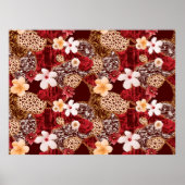 手の絵画抽象芸術水色ヒョウのゼブラアン ポスター (正面)