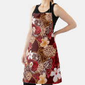 手の絵画抽象芸術水色ヒョウゼブラアン エプロン (インサイチュ)