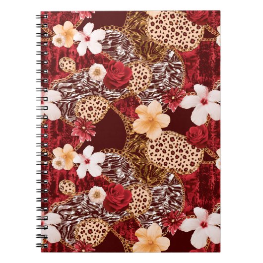 手の絵画抽象芸術水色ヒョウゼブラアン ノートブック (正面)