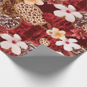 手の絵画抽象芸術水色ヒョウゼブラアン ラッピングペーパー (角)