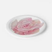 手の繊細図解入りの、写真付きのなピンクのバラ ペーパープレート (アングル)