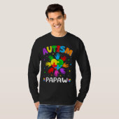 手の自閉症意識を高めるPapaw家族マッチング Tシャツ (正面フル)