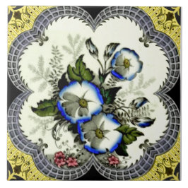 手の色付き枠付きビクトリアンフローラ移送器 タイル