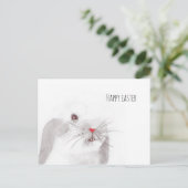 手の色彩の鮮やかかわいい水の色イースターバニー シーズンポストカード (スタンド正面)