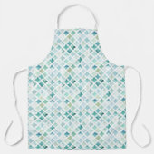 手の色彩の鮮やかターコイズパターン エプロン (正面)