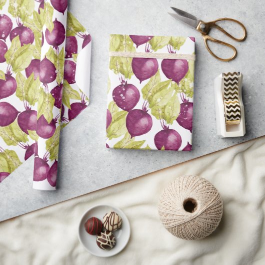 手の色彩の鮮やかビート水の色のパターン ラッピングペーパー (クラフト)