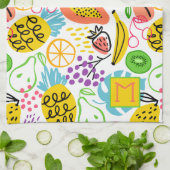 手の色彩の鮮やか実柄 キッチンタオル (折り畳み)