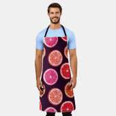 手の色彩の鮮やか柑橘系ダークパターン エプロン (着用した状態)