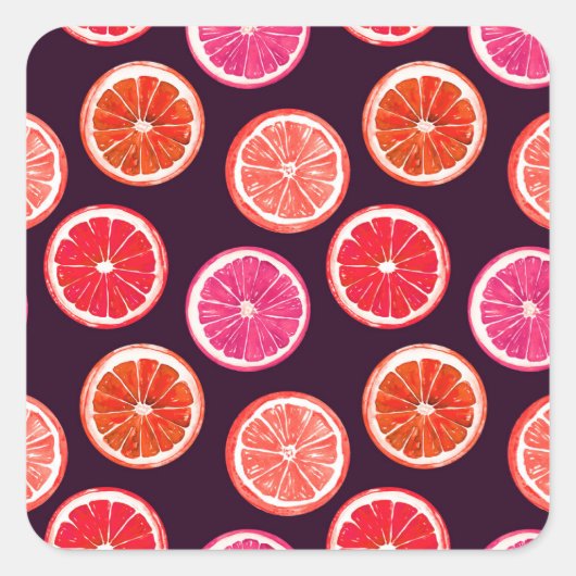 手の色彩の鮮やか柑橘系ダークパターン スクエアシール (正面)
