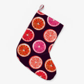 手の色彩の鮮やか柑橘系ダークパターン スモールクリスマスストッキング (正面 (吊り時))