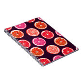 手の色彩の鮮やか柑橘系ダークパターン ノートブック (右側)