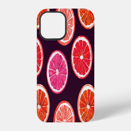 手の色彩の鮮やか柑橘系ダークパターン iPhoneケース (裏面)