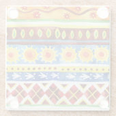 手の色彩の鮮やか民族の水の色のパターン ガラスコースター (裏面)