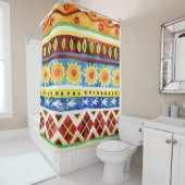 手の色彩の鮮やか民族の水の色のパターン シャワーカーテン (インサイチュ)