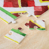 手の色彩の鮮やか民族の水の色のパターン ジグソーパズル (側面)