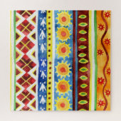 手の色彩の鮮やか民族の水の色のパターン ジグソーパズル (横)