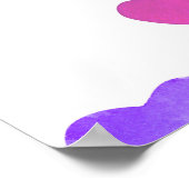 手の色彩の鮮やか水の色のハートパターンのバレンタイン ポスター (角)