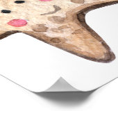 手の色彩の鮮やか水色の海のパターン。 ポスター (角)