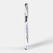 手の色彩の鮮やか水色の海のパターン。 iPhoneケース (右側面)
