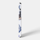 手の色彩の鮮やか水色の海のパターン。 iPhoneケース (左側面)