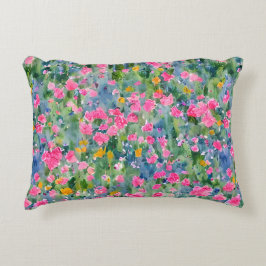 手の色彩の鮮やか水色の花園夏の傾向 アクセントクッション