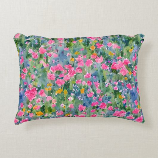 手の色彩の鮮やか水色の花園夏の傾向 アクセントクッション (正面)