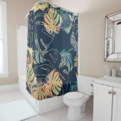 手の色彩の鮮やか異国葉的な：シームレスなパターン。 シャワーカーテン (インサイチュ)