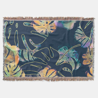 手の色彩の鮮やか異国葉的な：シームレスなパターン。 スローブランケット