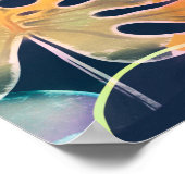 手の色彩の鮮やか異国葉的な：シームレスなパターン。 ポスター (角)