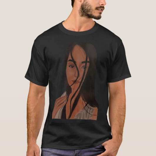 手の色彩の鮮やか素敵な美しい顔 Tシャツ (正面)