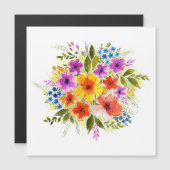 手の色彩の鮮やか花、明るい水の色の花束。 (正面/裏面)