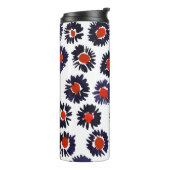 手の色彩の鮮やか花、赤と青のパターン。 タンブラー (回転左)