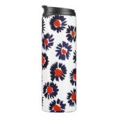 手の色彩の鮮やか花、赤と青のパターン。 タンブラー (回転右)