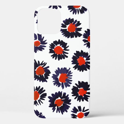 手の色彩の鮮やか花、赤と青のパターン。 Case-Mate iPhoneケース (裏面)