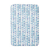 手の色彩の鮮やか青い水色の波状パターン バスマット (正面縦)