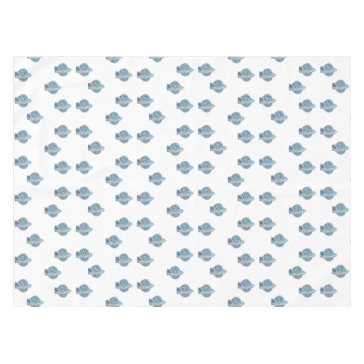 手の色彩の鮮やか青と白のショウガの瓶 テーブルクロス (正面(横))