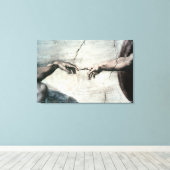 手の詳細from<Creation of Adam>by Michela キャンバスプリント (インサイチュ (ウッドフロア))