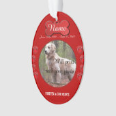 手の跡詩の記念赤 オーナメント (正面)