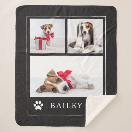 手の跡 |フ数々のォトペットドッグ シェルパブランケット (正面)