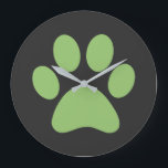 手の跡  ラージ壁時計<br><div class="desc">おもしろいパウプリントデザイン動物愛好家!</div>