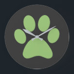 手の跡  ラージ壁時計<br><div class="desc">おもしろいパウプリントデザイン動物愛好家!</div>