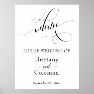 手の込んだシンプルタイポグラフィ結婚の歓迎サイン ポスター