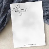 手の込んだシンプル書道の白黒 サンキューカード