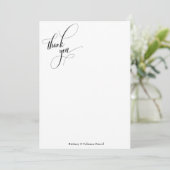 手の込んだシンプル書道の白黒 サンキューカード (スタンド正面)