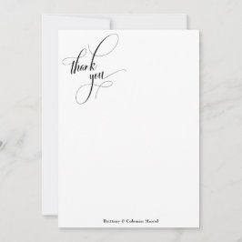 手の込んだシンプル書道の白黒 サンキューカード