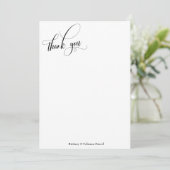 手の込んだシンプル書道の白黒 サンキューカード (スタンド正面)